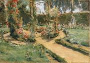 The Rose Garden in Wannsee with the Artist-s Daughter and Granddaughter Max Liebermann